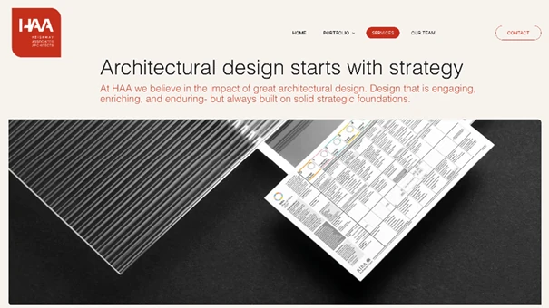 Architectural drawings and materials representing strategic building design by UK architects.