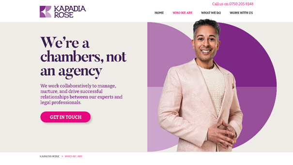  Psychiatric consultancy leadership team web section featuring brand values and visuals