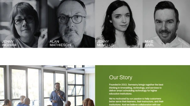 Semestry news blog layout with latest updates and company announcements