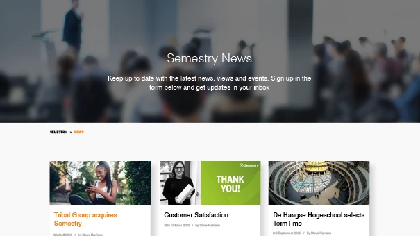 Semestry leadership team and company story section