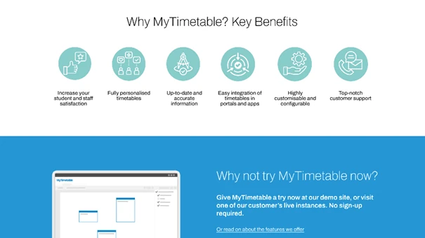 Student using mobile version of MyTimetable scheduling app