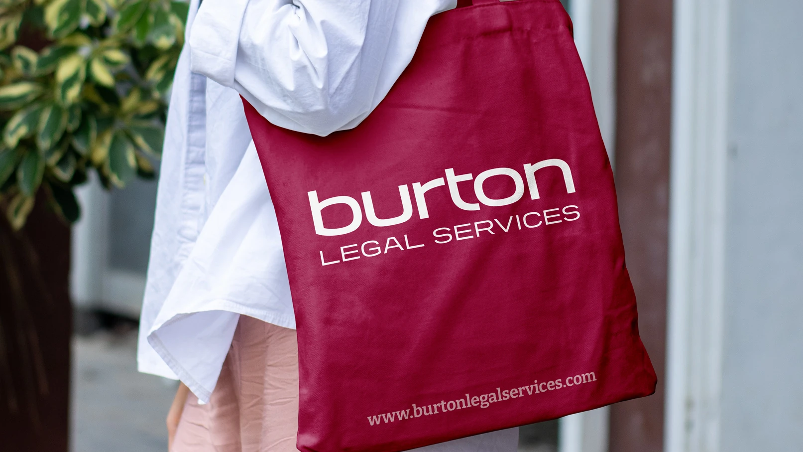 Burton Legal Services logo printed on branded tote bag