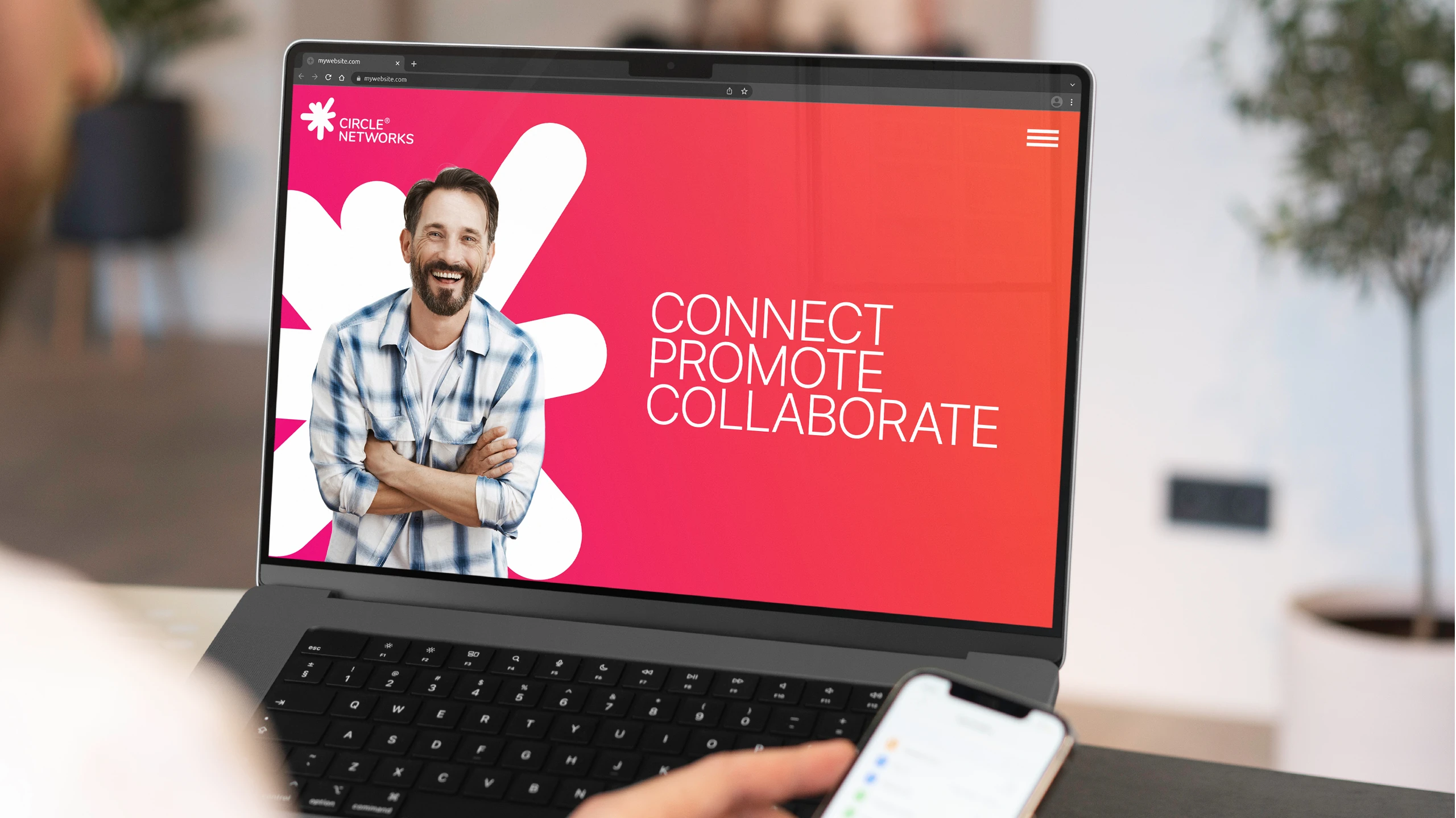 Circle Networks website homepage shown on a laptop mockup