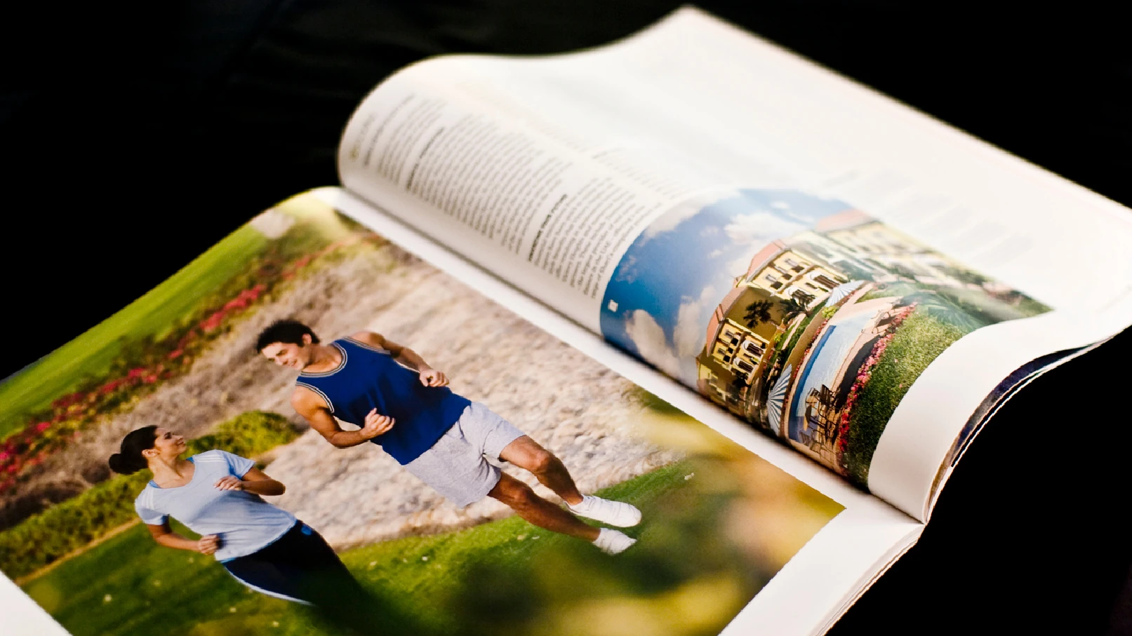 Dubai Sports City premium corporate publication book open spread