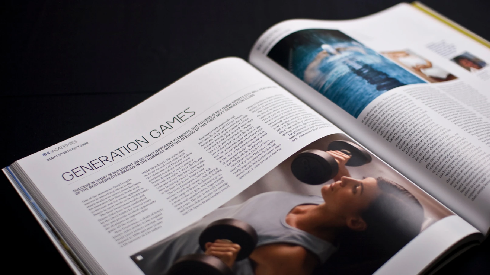 Dubai Sports City Generation Games feature spread with fitness imagery