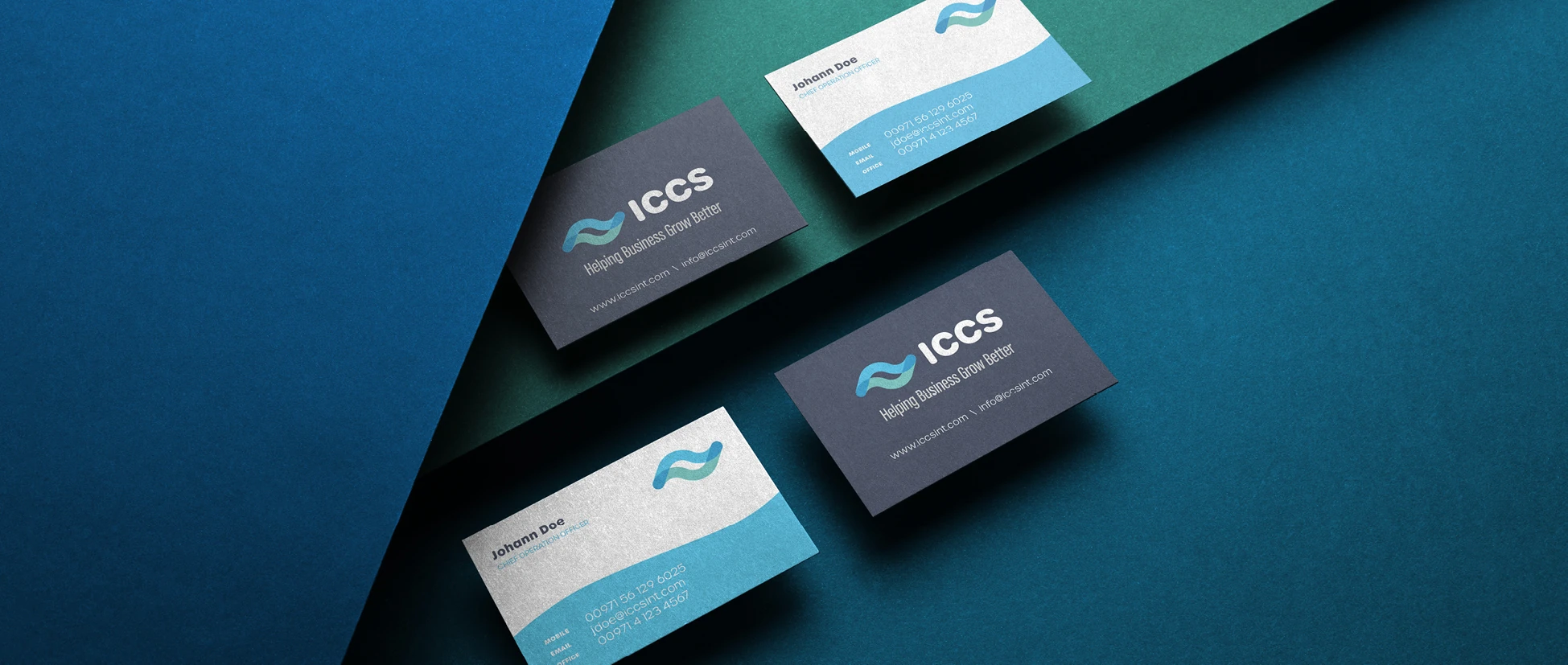 ICCS business card design from the contamination control brand identity project