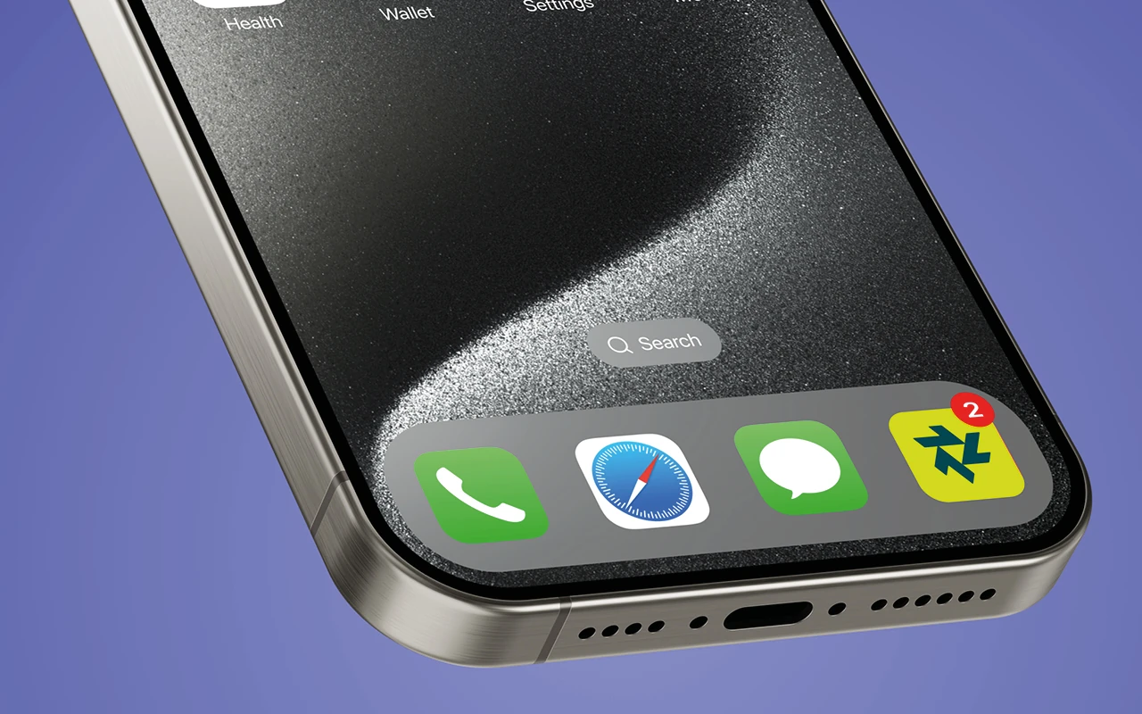 LexSolutions branded mobile app icon shown on smartphone screen