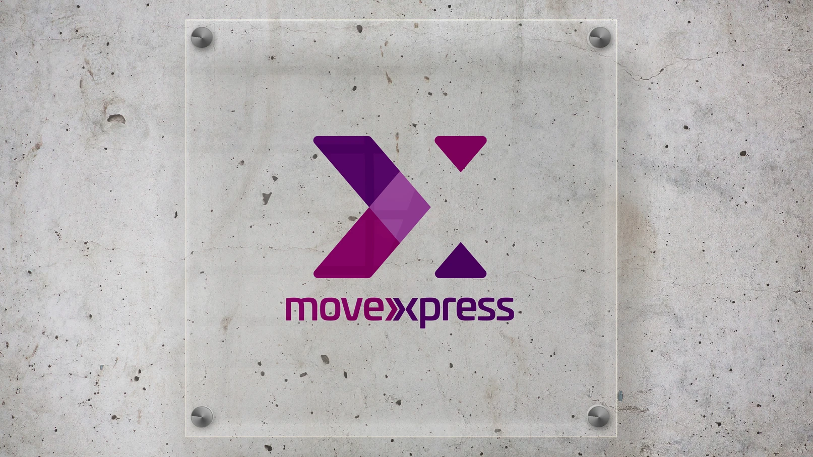 MoveXpress logo signage installed on modern office building