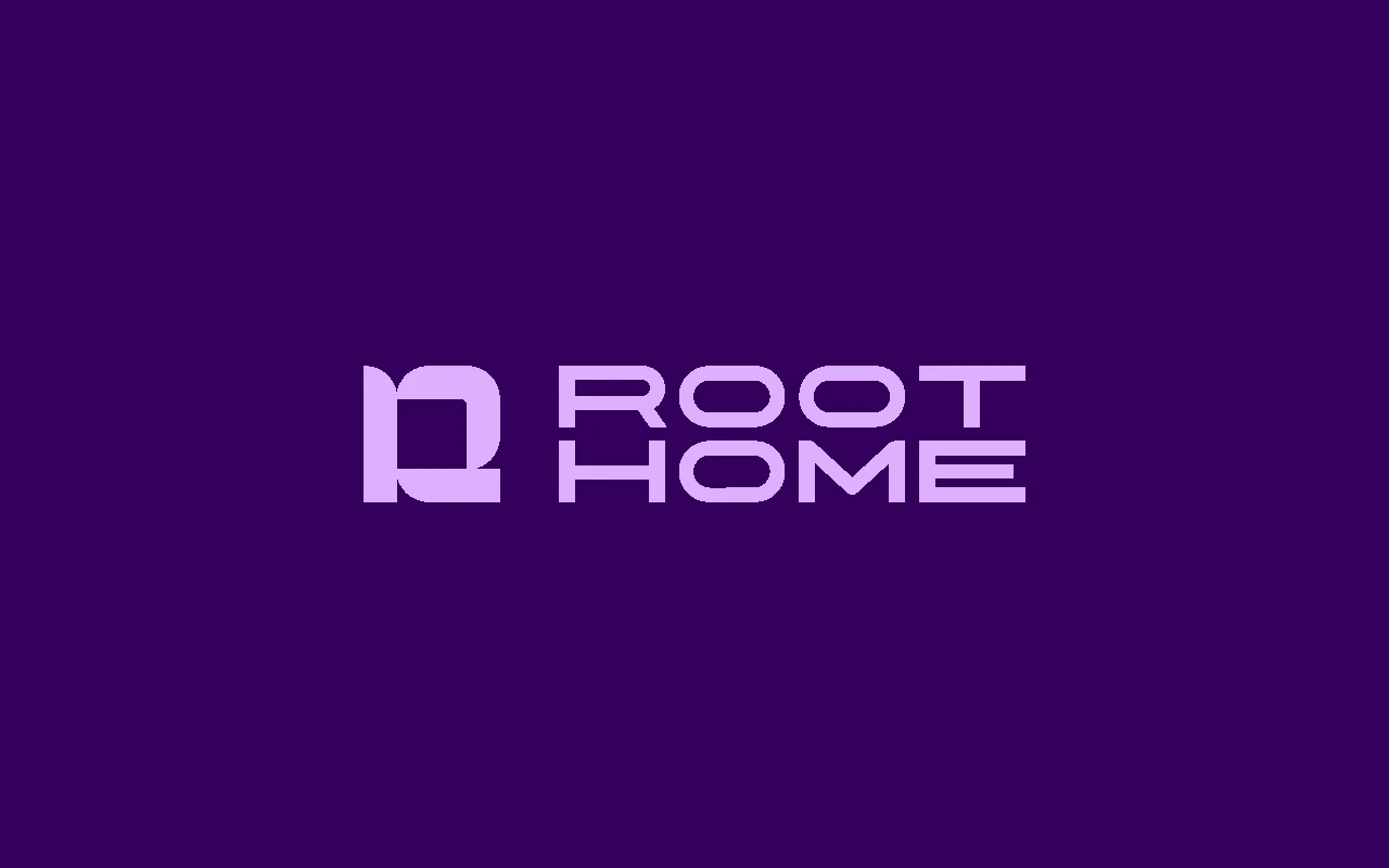 Root Home real estate investment branding case study preview image showing logo and purple brand identity