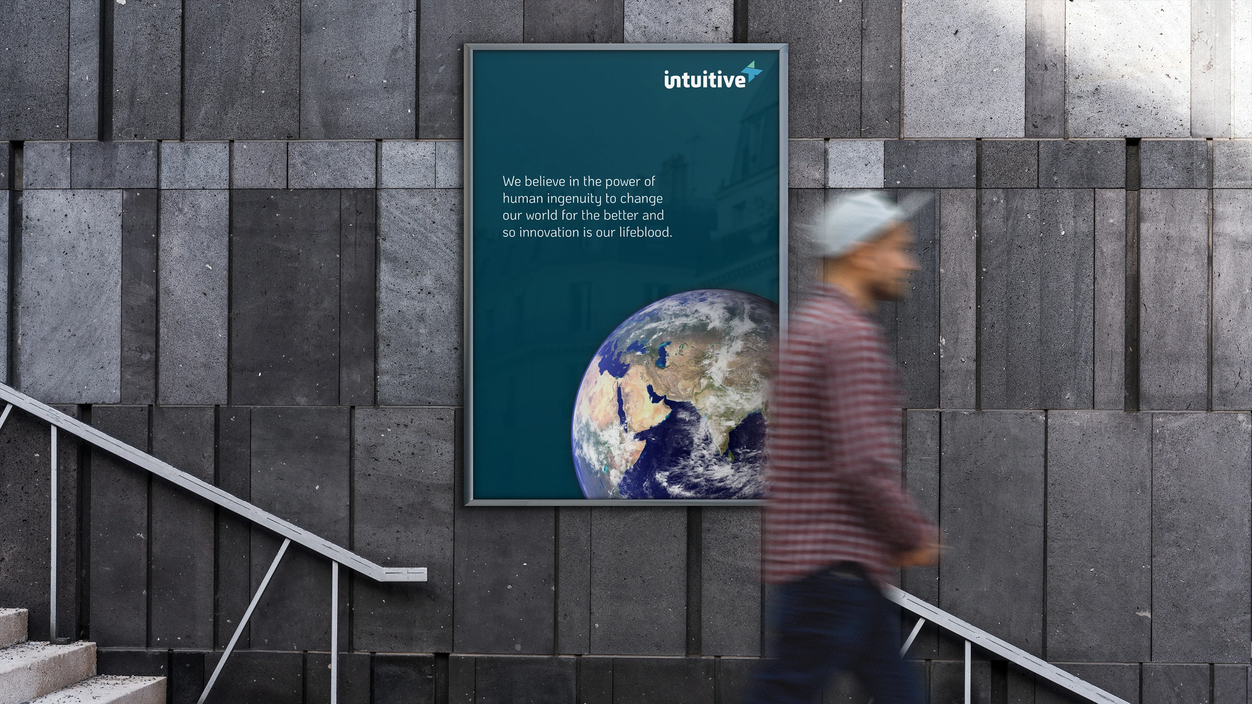 Telecom brand poster promoting digital transformation for Intuitive TX